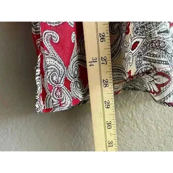 Chicos Size 2 Plus Size Pull Over Blouse Top Sheer Lightweight Paisley - Picture 7 of 7